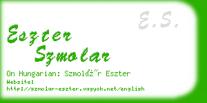 eszter szmolar business card